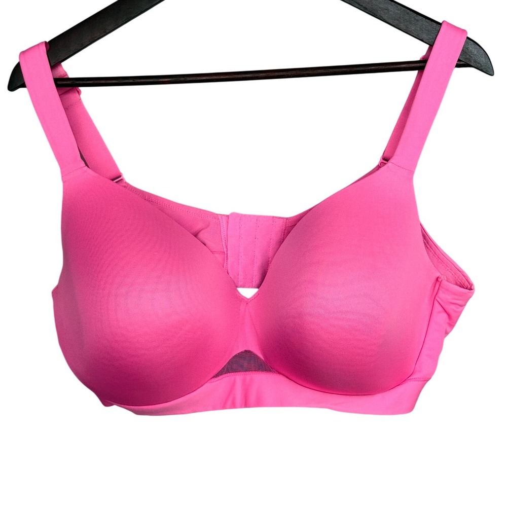 Cacique Lightly Lined Full Coverage Bra Hot Pink Underwire 40DD Support